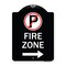 Signmission Fire Zone No Parking and Right Arrow Heavy-Gauge Aluminum Sign, 24" x 18", BW-1824-23973 A-DES-BW-1824-23973 - alternate 1